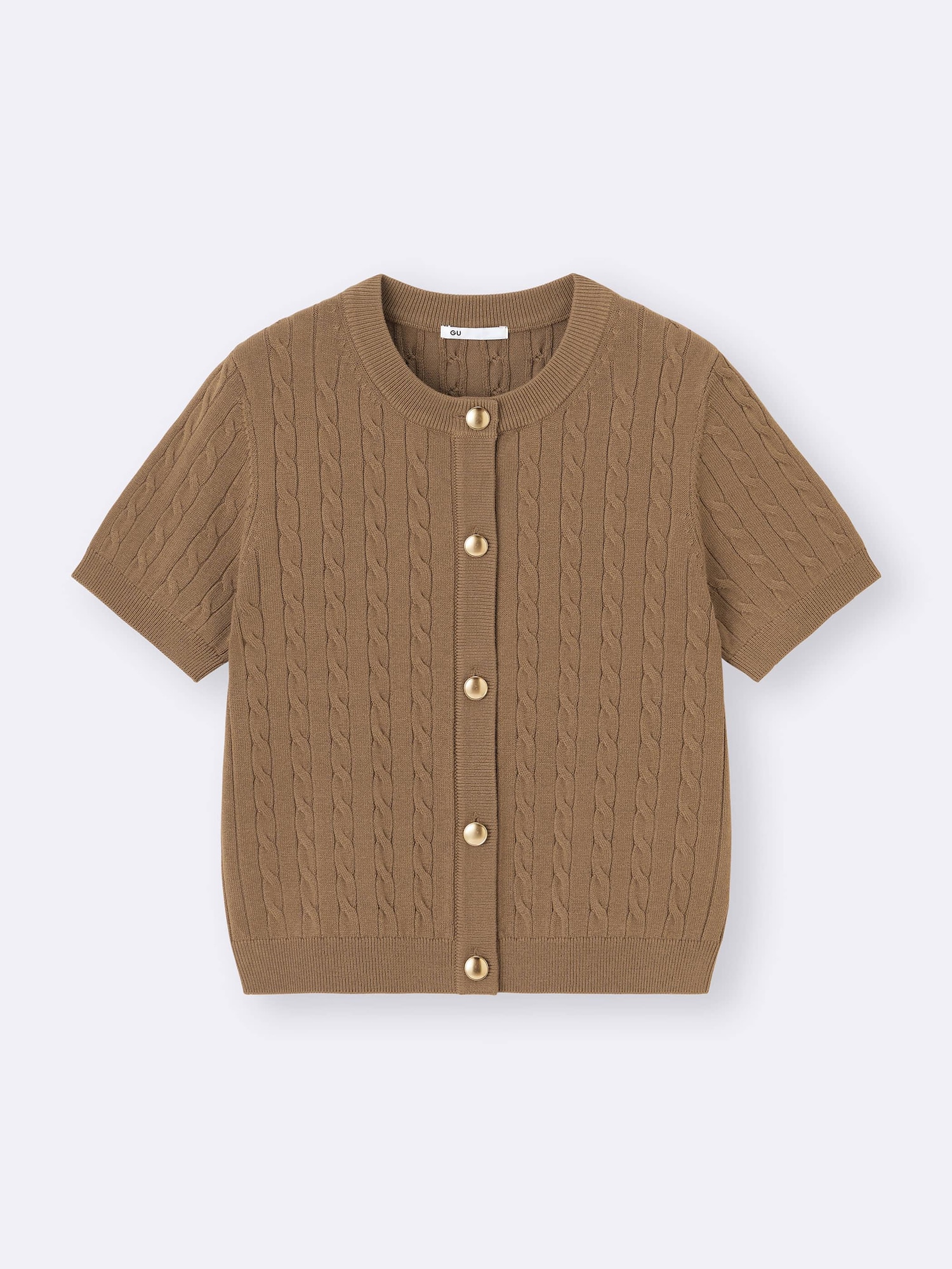 Cable Metal Button Cardigan | Short | GU US