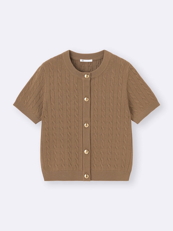 Cable Metal Button Cardigan | Short