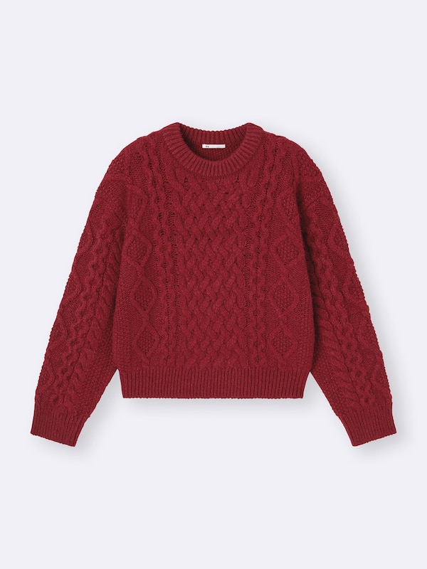 Cable Crew Neck Knitted Pullover