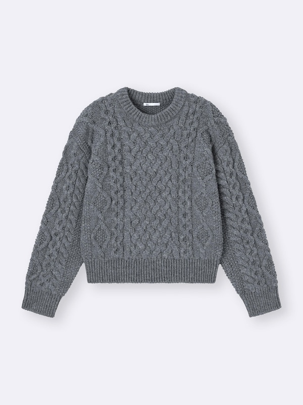 Cable Crew Neck Knitted Pullover