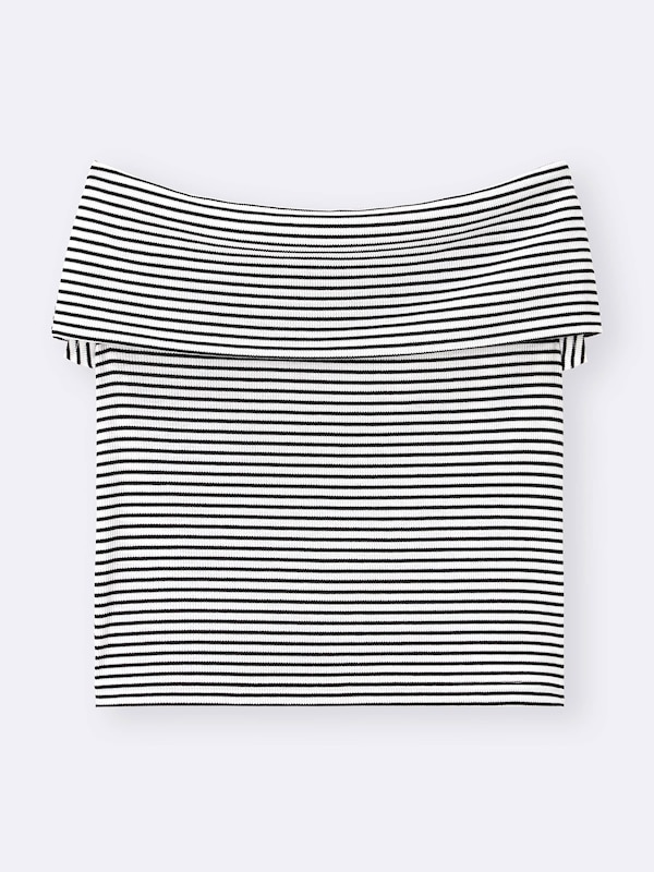 Striped Off The Shoulder T-Shirt