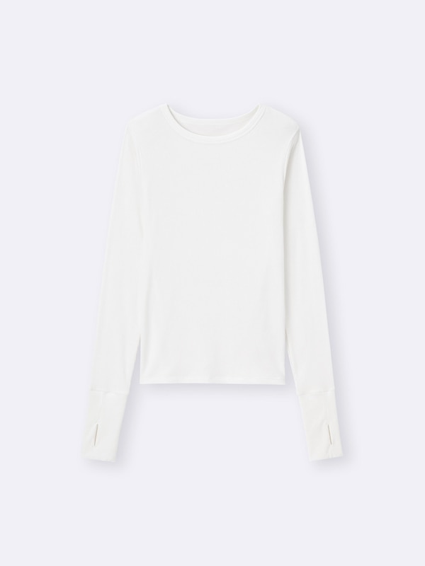 Warm Ribbed Crew Neck T-Shirt | Long