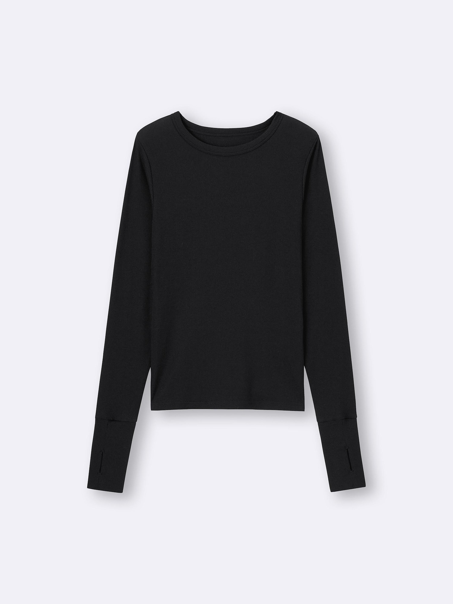 Women's Warm Ribbed Crew Neck T-Shirt | Long | GU US