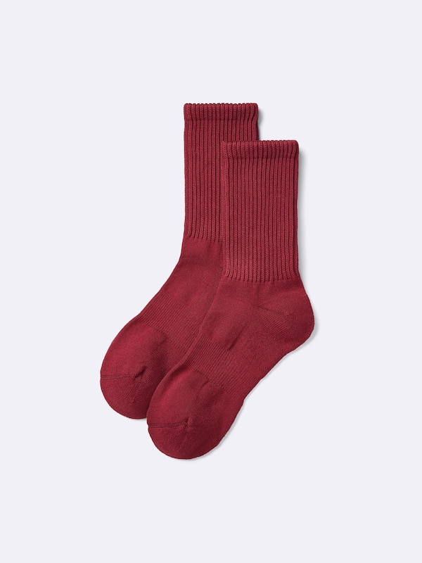 STYLE-HEAT Ribbed Pile Crew Socks