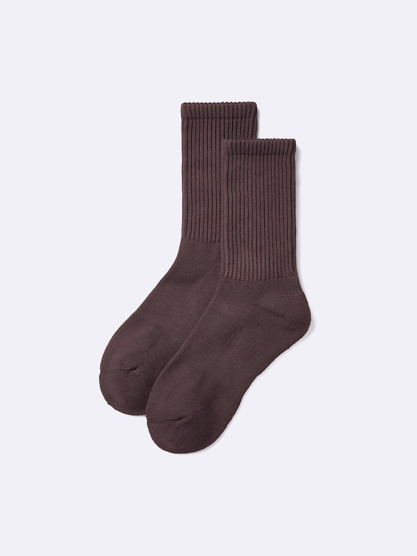 STYLE-HEAT Ribbed Pile Crew Socks
