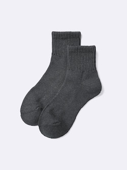 STYLE-HEAT Ribbed Pile Ankle Socks