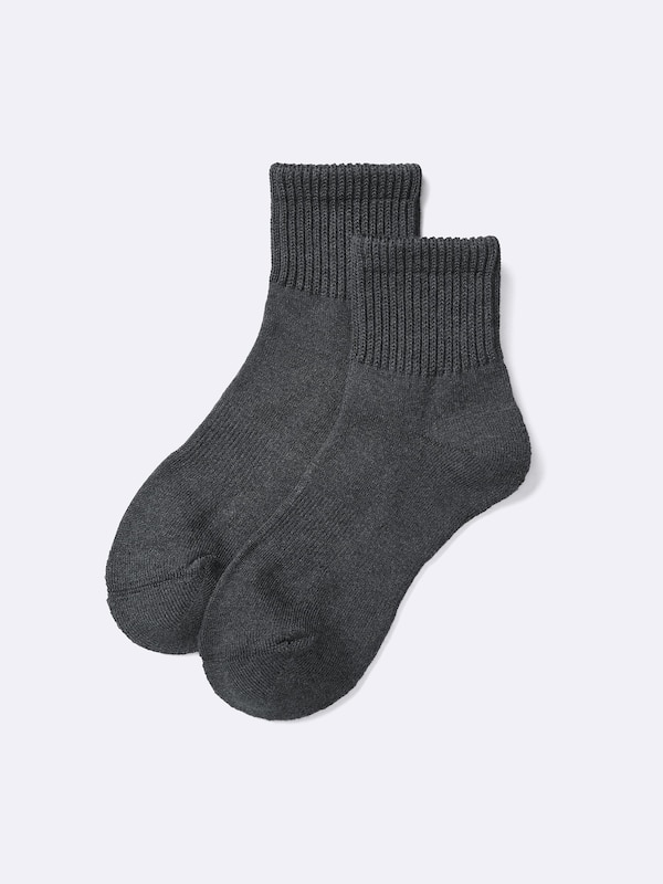 STYLE-HEAT Ribbed Pile Ankle Socks