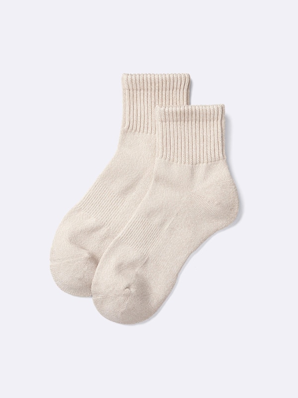 STYLE-HEAT Ribbed Pile Ankle Socks