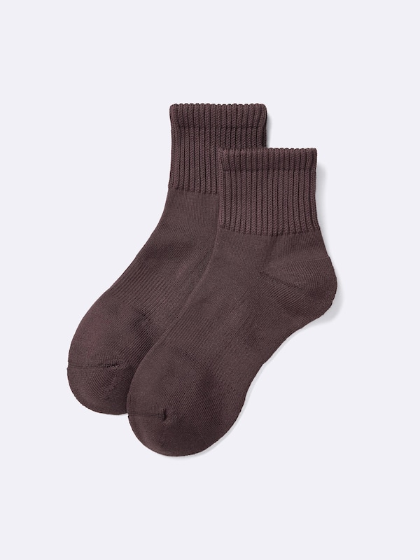 STYLE-HEAT Ribbed Pile Ankle Socks