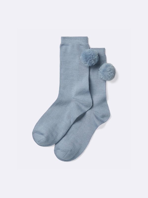 STYLE-HEAT Crew Socks | Pompom
