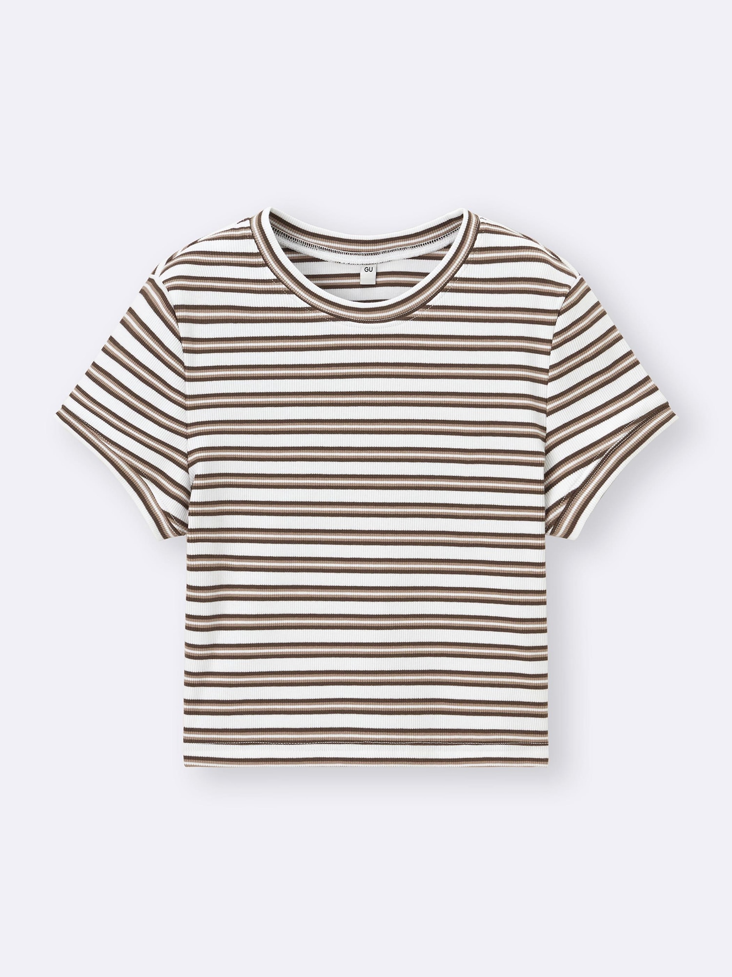 Ribbed Multi-Striped Cropped T-Shirt | GU US