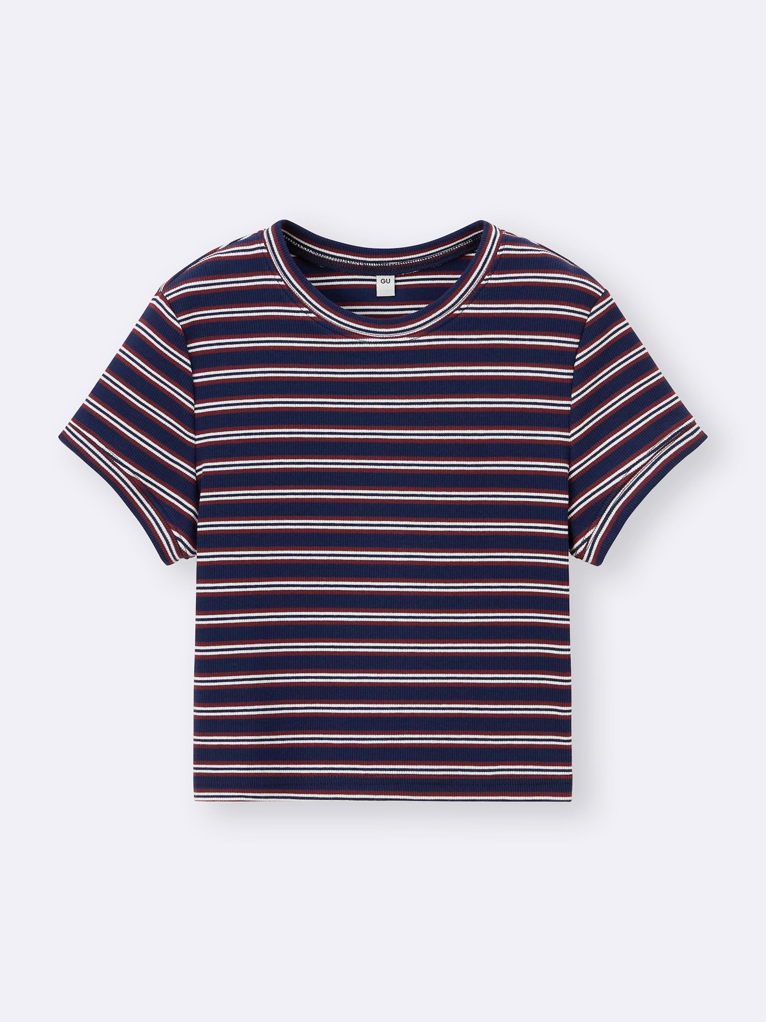 Ribbed Multi-Striped Cropped T-Shirt | GU US