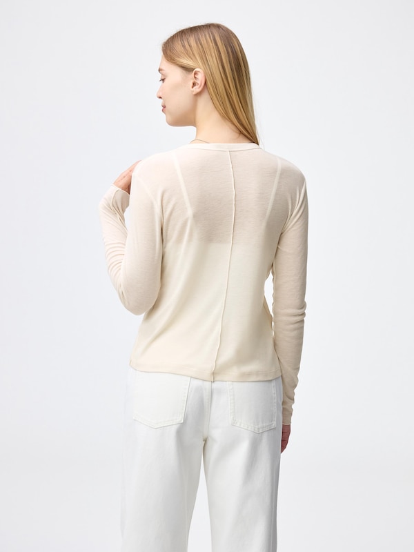 Soft Sheer Crew Neck T-Shirt | Long