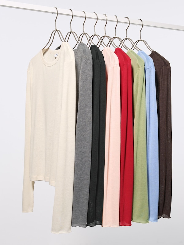 Soft Sheer Crew Neck T-Shirt | Long