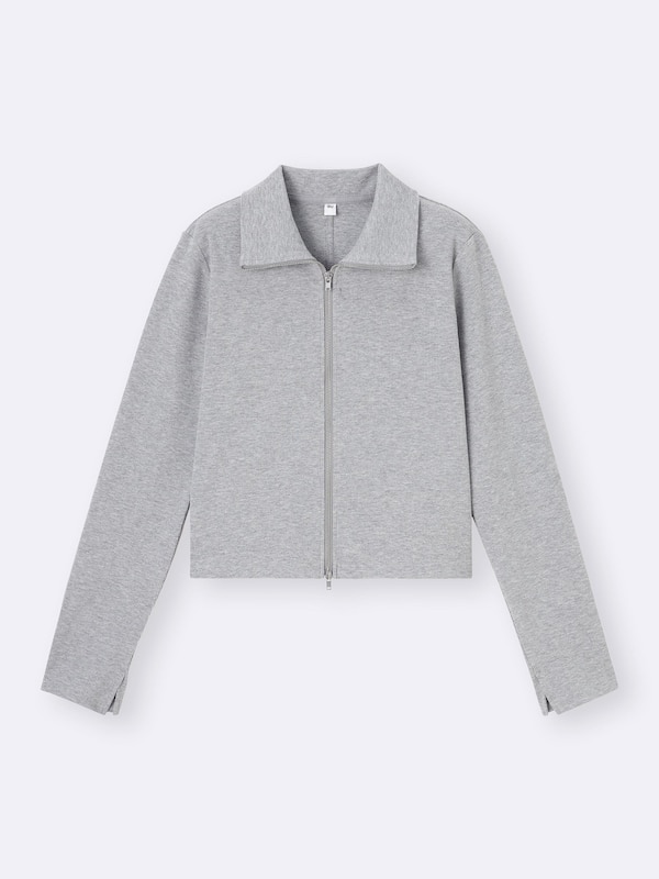 Ribbed Double-Zip Cardigan