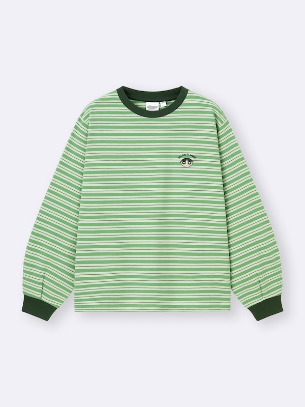 Light Weight Sweat Striped T-Shirt | Long | THE POWERPUFF GIRLS