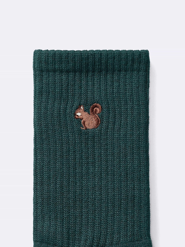 STYLE-HEAT High Ankle Socks | Embroidery