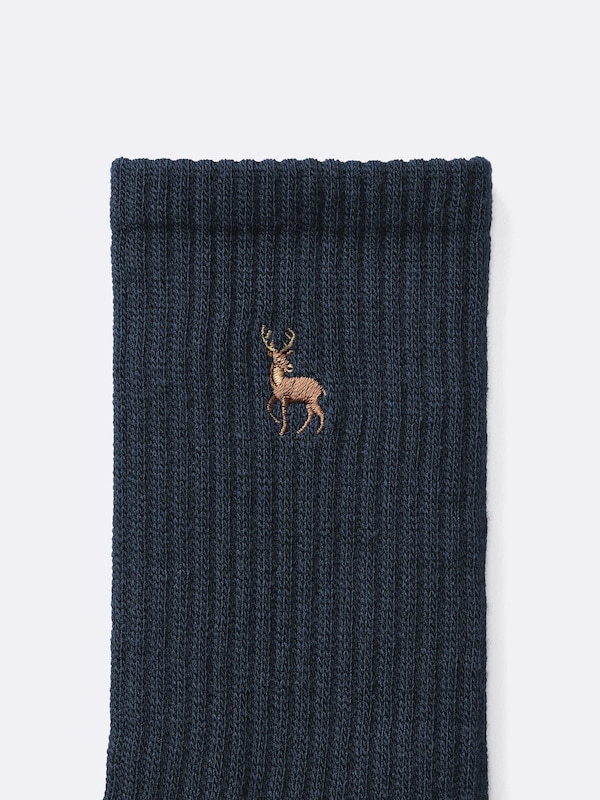 STYLE-HEAT High Ankle Socks | Embroidery