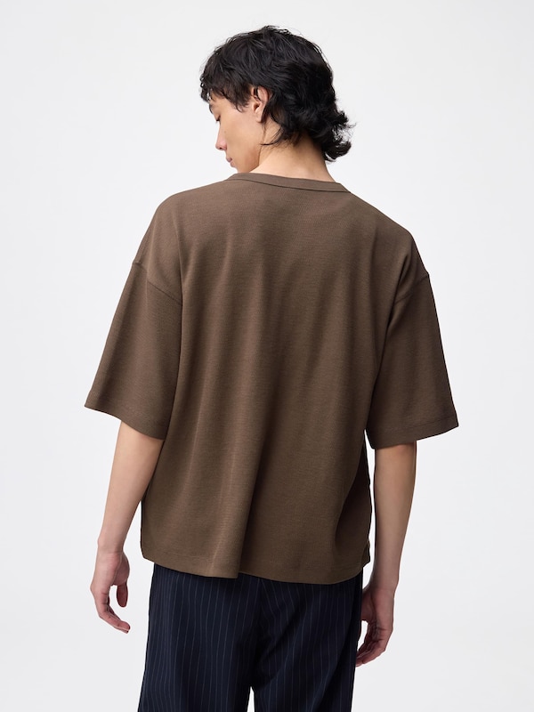 Boxy Henley Neck T-Shirt | HalfSlv