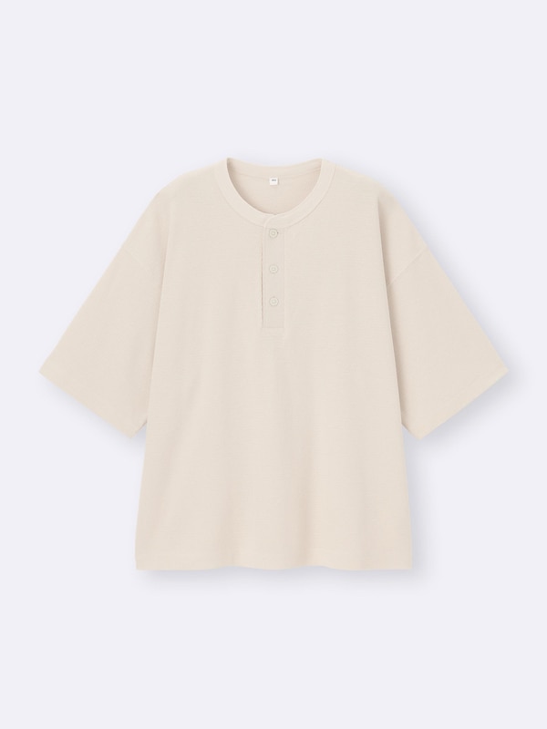 Boxy Henley Neck T-Shirt | HalfSlv