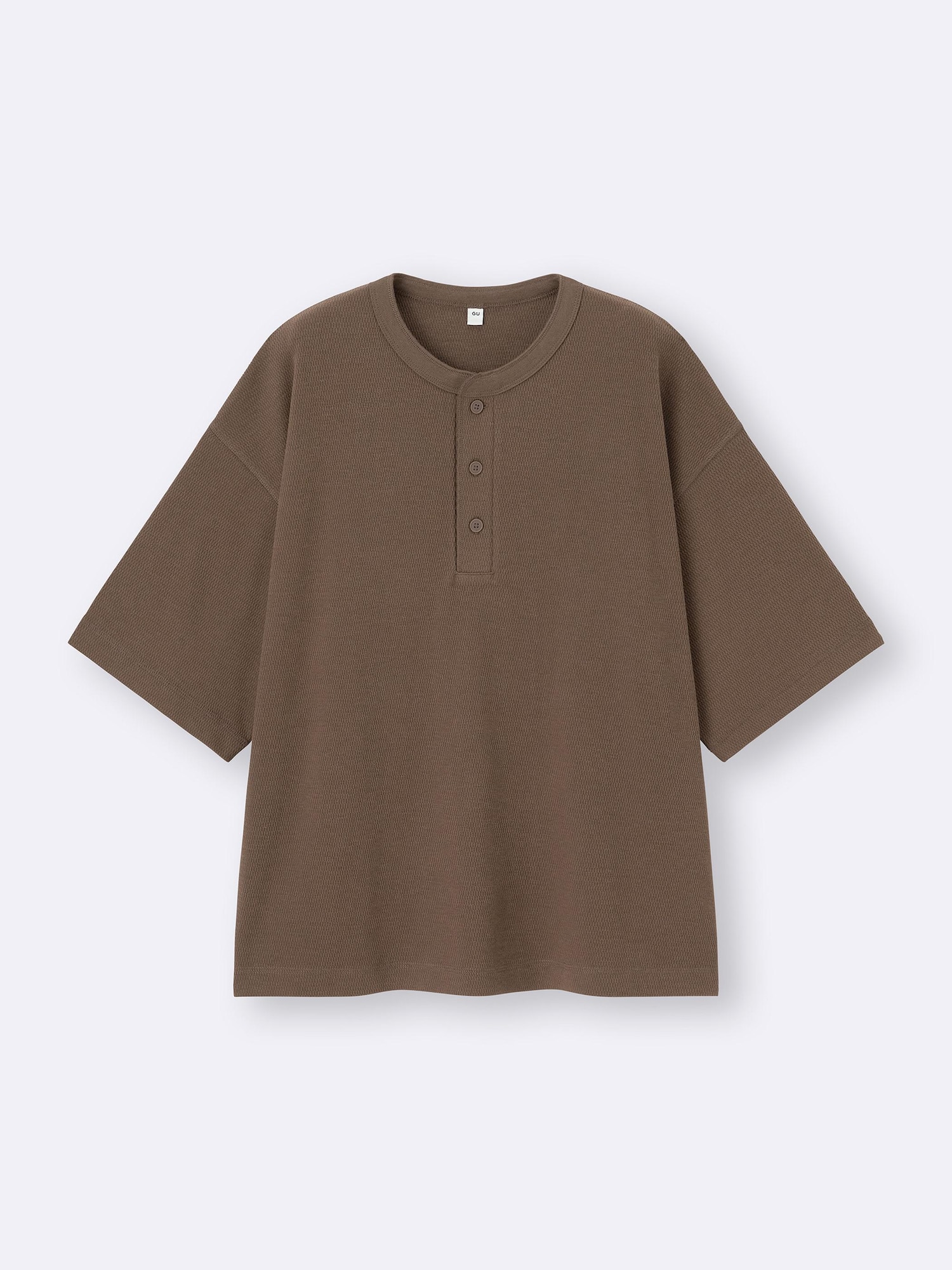 Boxy Henley Neck T-Shirt | HalfSlv | GU US