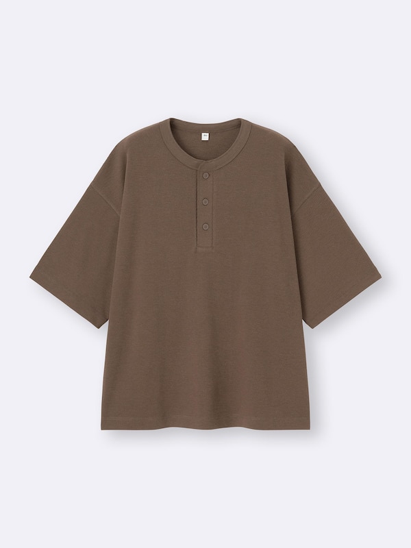 Boxy Henley Neck T-Shirt | HalfSlv