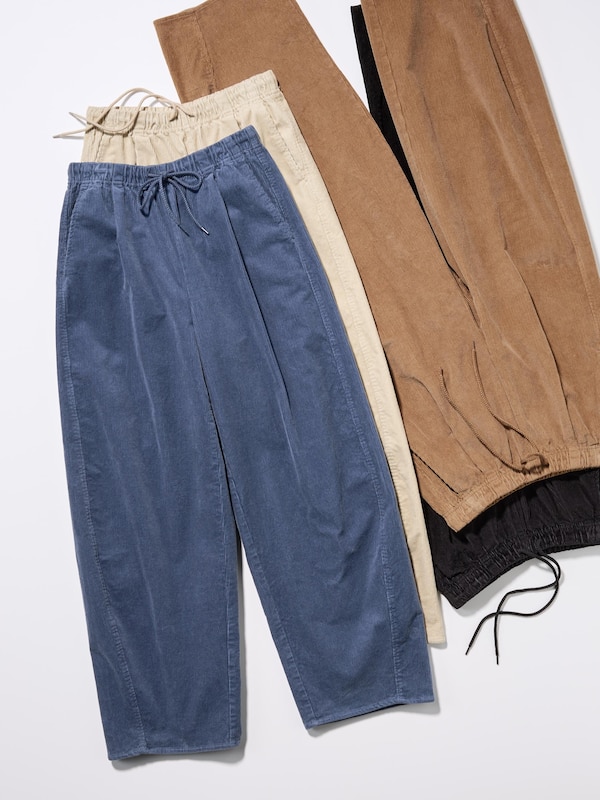 Corduroy Barrel Leg Relaxed Pants