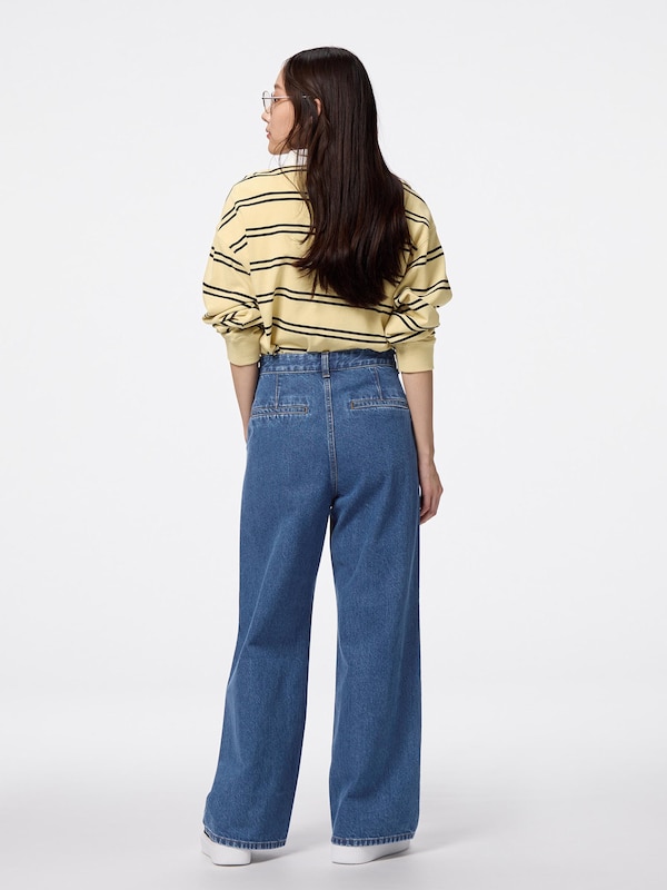 Denim Pleated Trousers