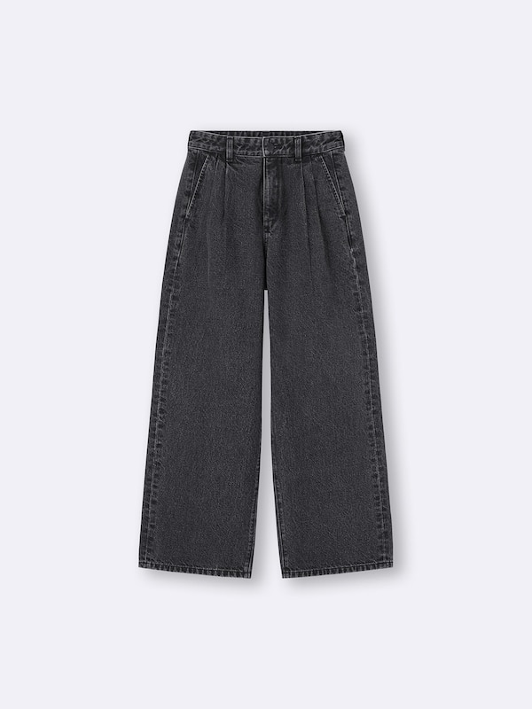 Denim Pleated Trousers