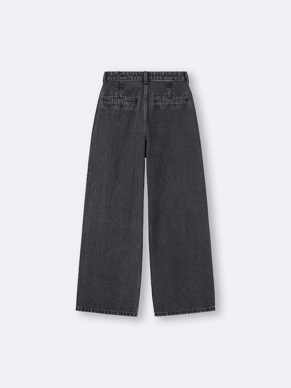 Denim Pleated Trousers