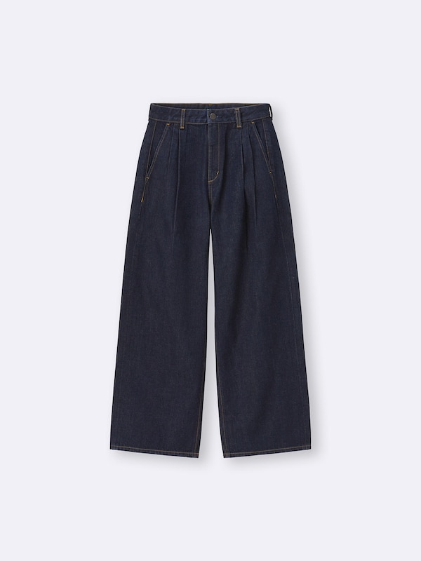 Denim Pleated Trousers