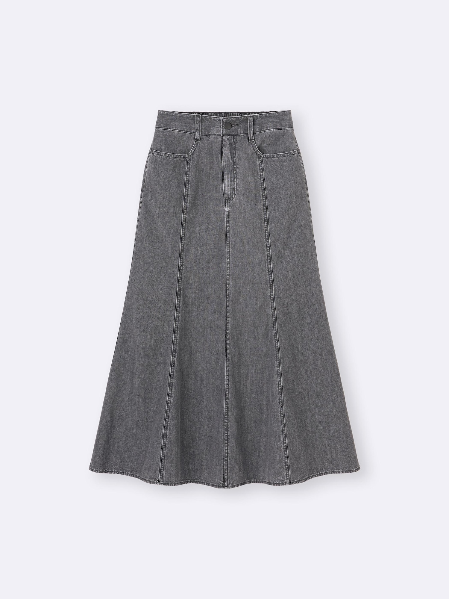 Light Denim Flared Maxi Skirt | GU US