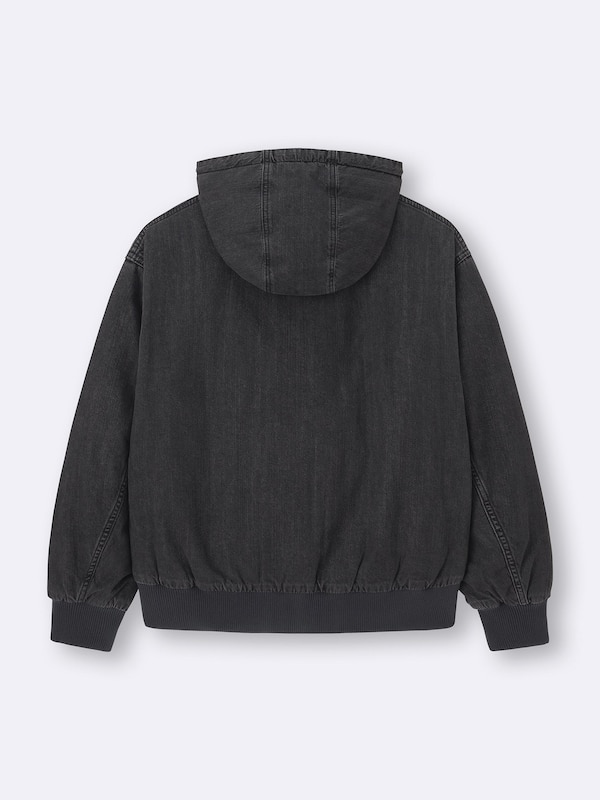 Denim Padded Zip Up Parka