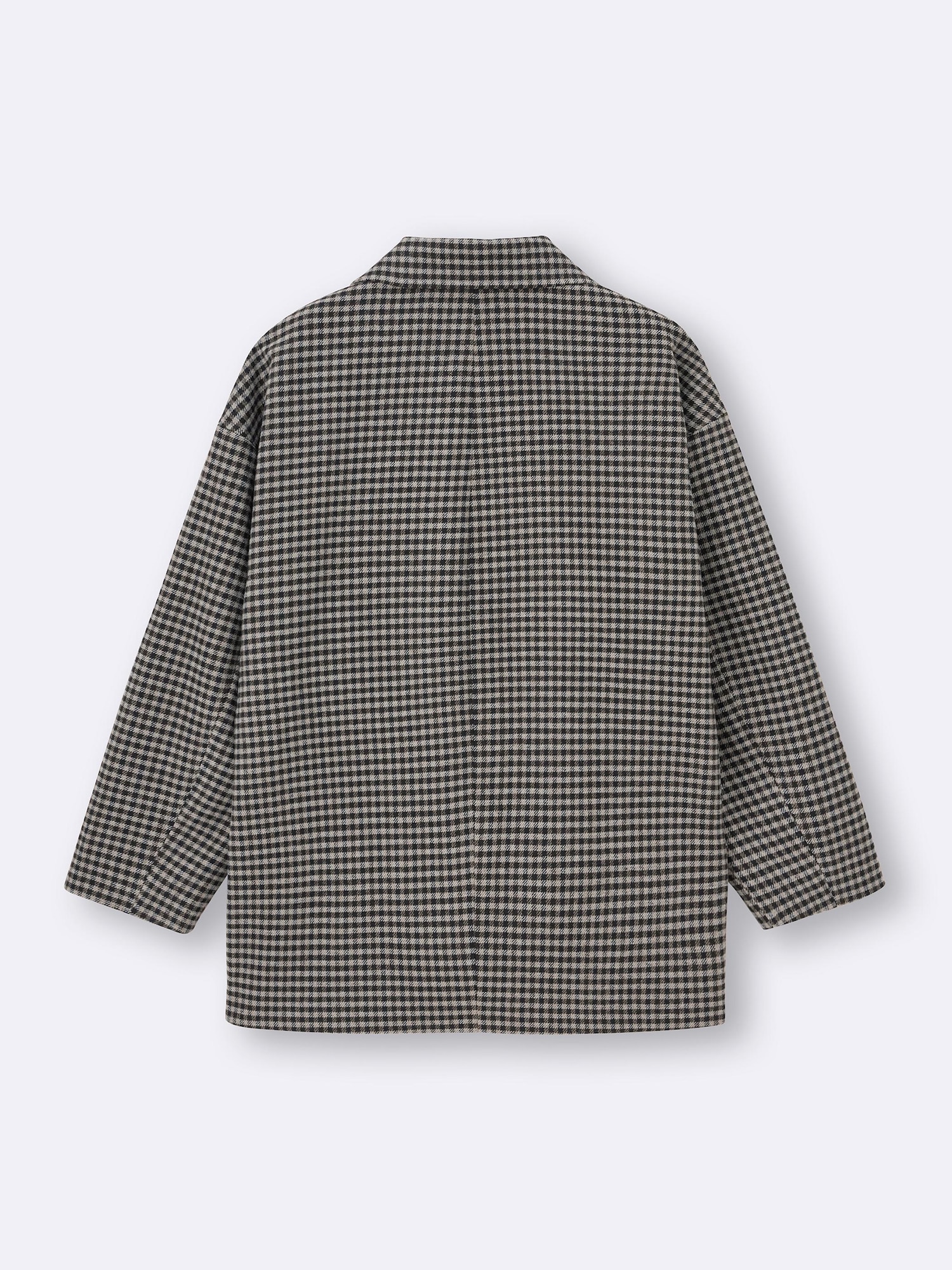 Women's COZY MELTON Checked Half Coat | GU US