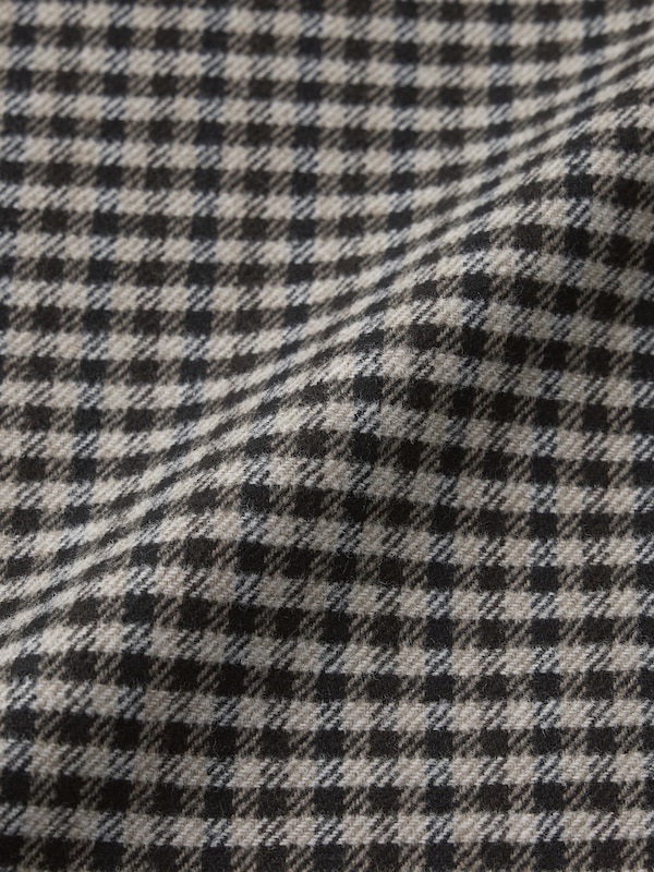 COZY MELTON Checked Half Coat