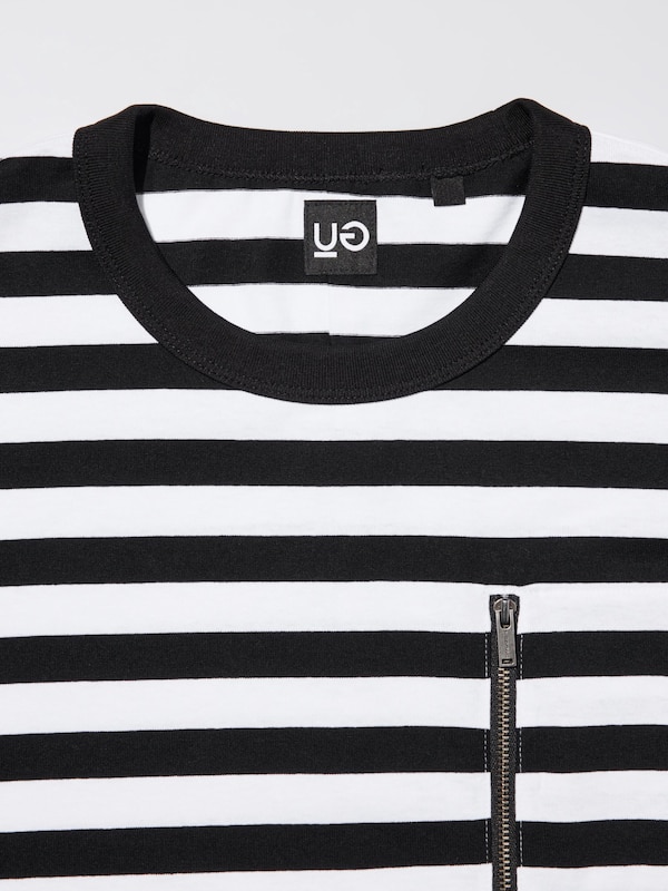 Zip Pocket Striped T-Shirt | Long | UNDERCOVER