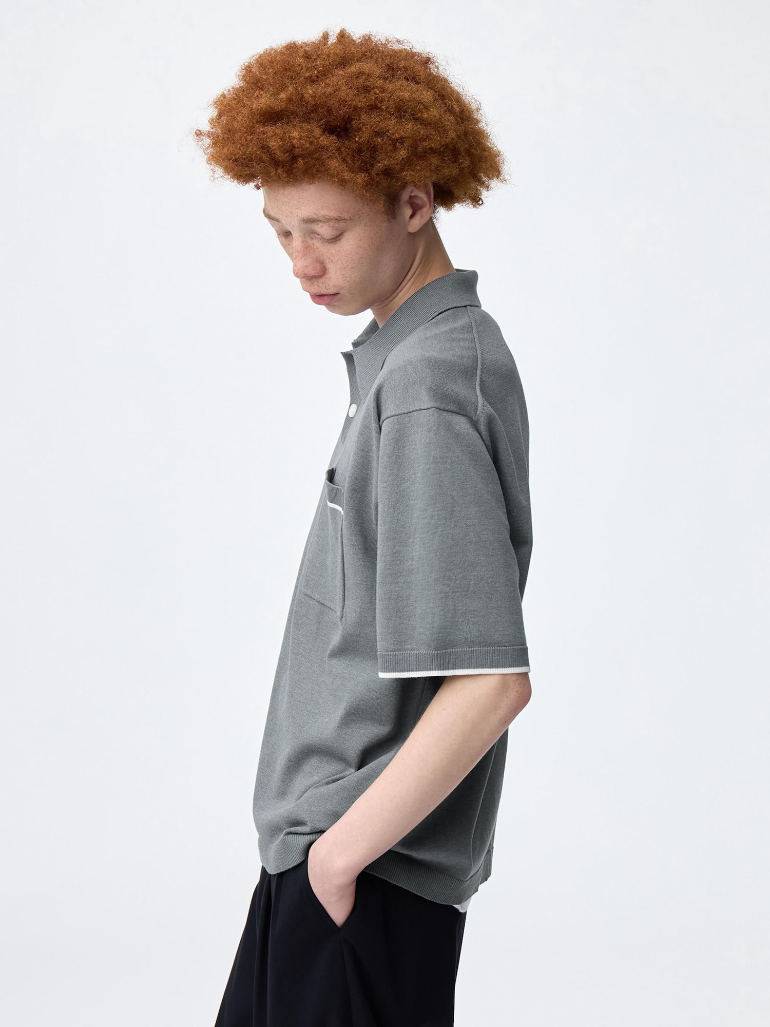 Men's Washable Knitted Polo Shirt | HalfSlv | GU US