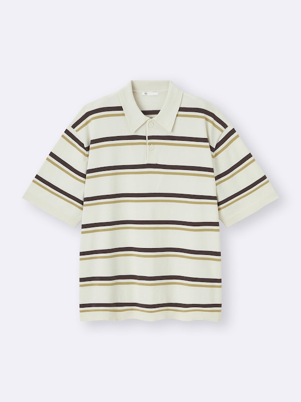 Washable Knitted Polo Shirt | HalfSlv | Stripe