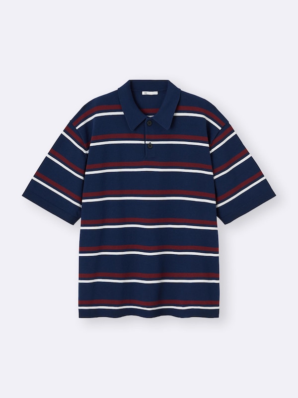 Washable Knitted Polo Shirt | HalfSlv | Stripe