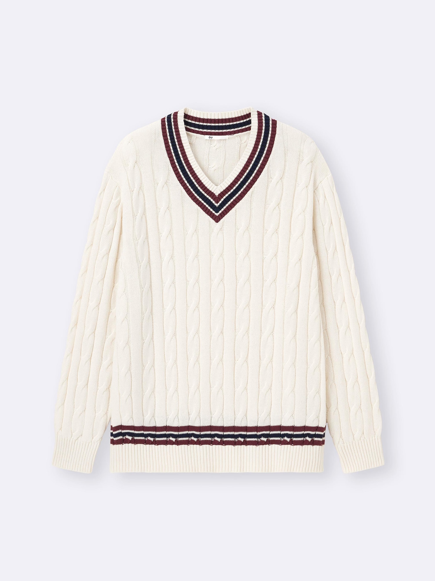 CABLE TILDEN V NECK PULL OVER　トラディショナル Cotton Tilden V Neck Sweater | GU US