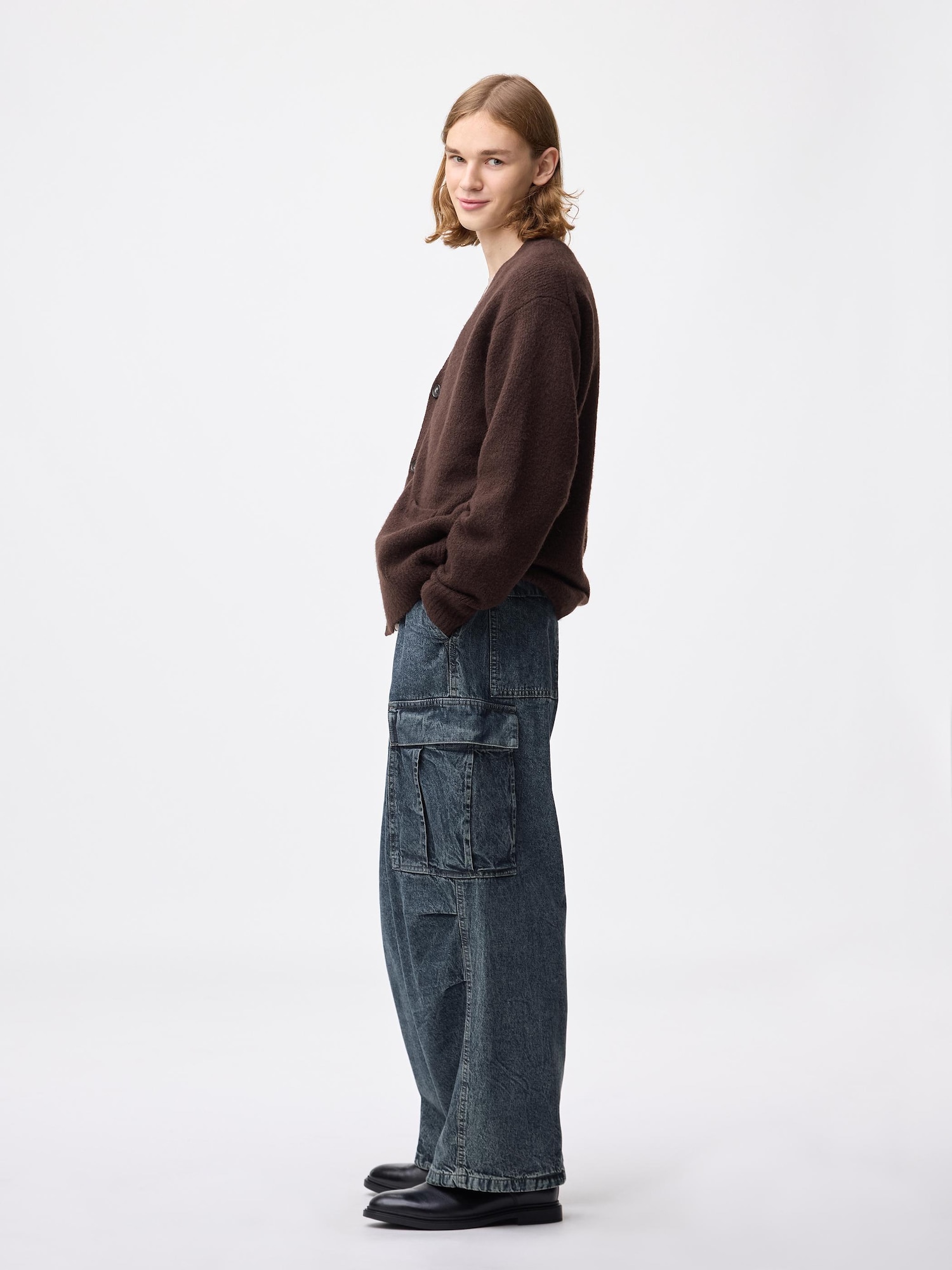 Denim Super Wide Cargo Pants | GU US