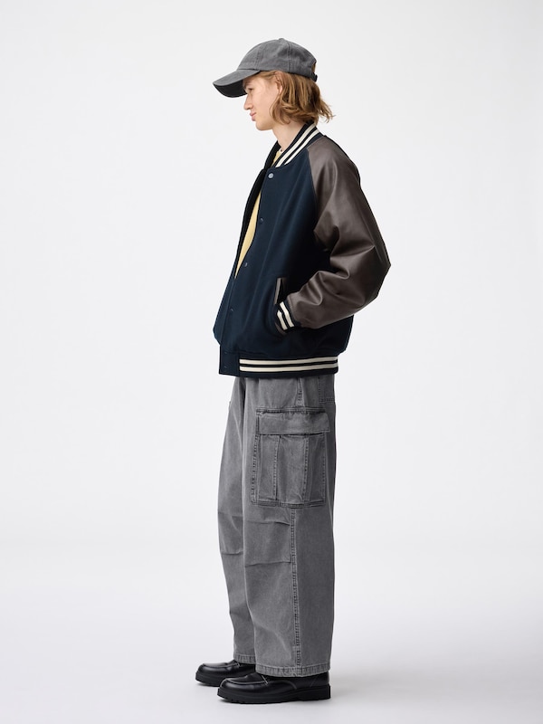 Denim Super Wide Cargo Pants