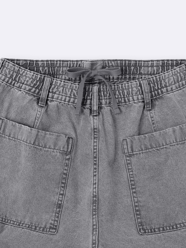 Denim Super Wide Cargo Pants