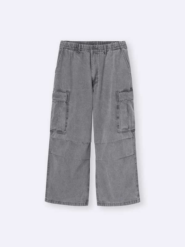 Denim Super Wide Cargo Pants