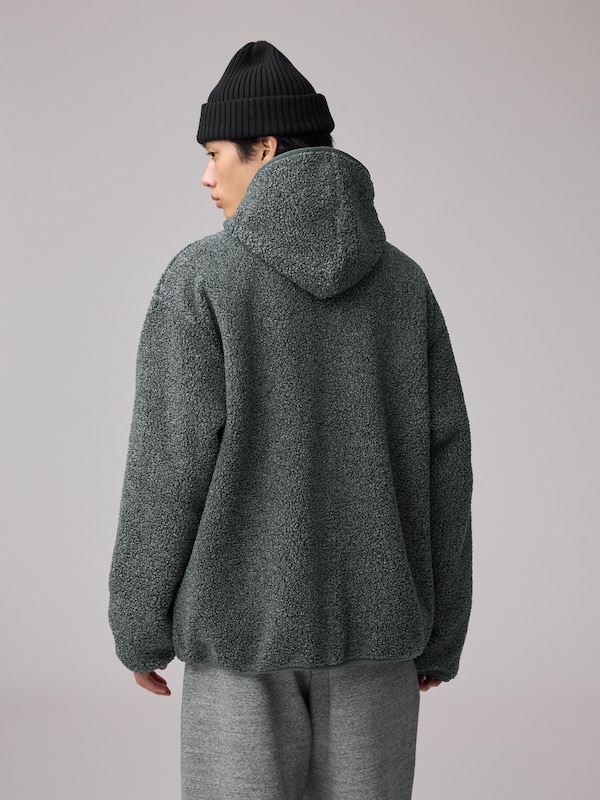 Faux Shearling Fleece Snap Hoodie | ENGINEERED GARMENTS
