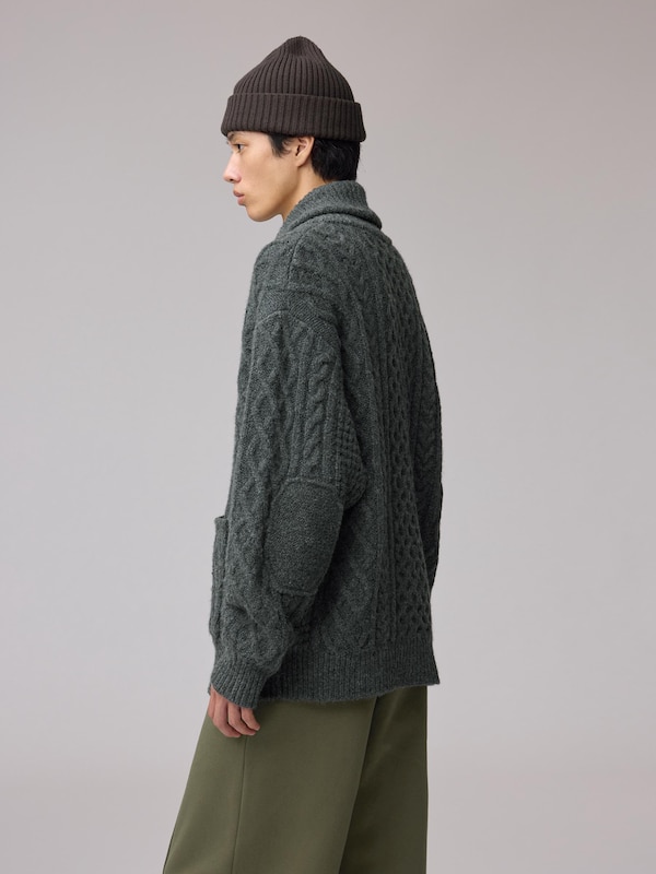 Cable Shawl Collar Cardigan | ENGINEERED GARMENTS
