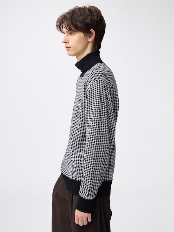 Turtleneck Houndstooth Sweater