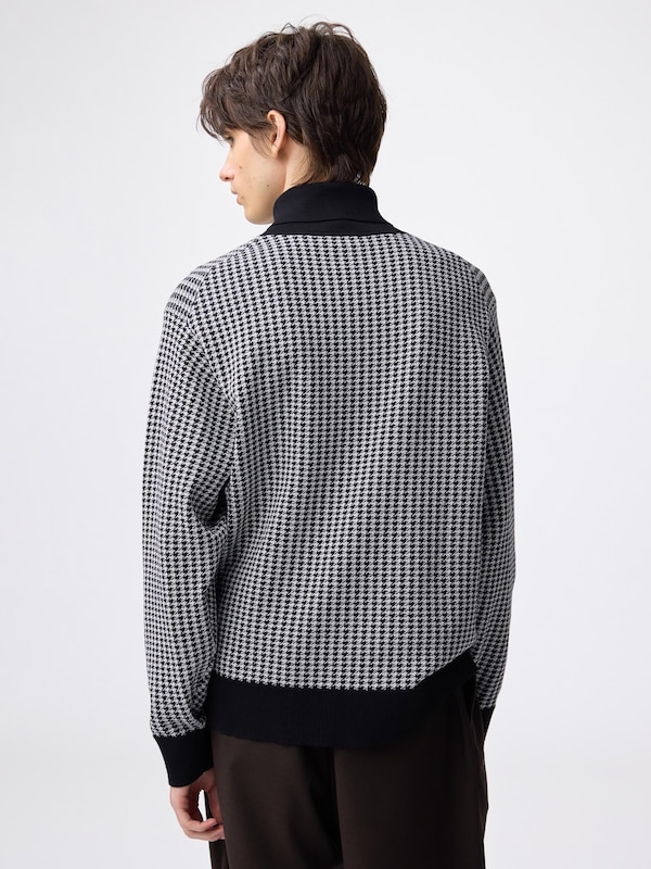 Turtleneck Houndstooth Sweater
