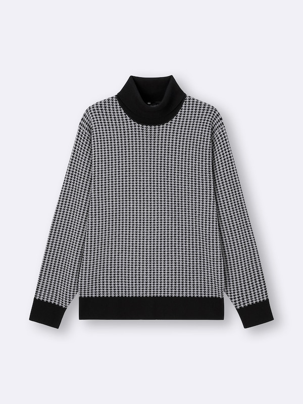 Turtleneck Houndstooth Sweater