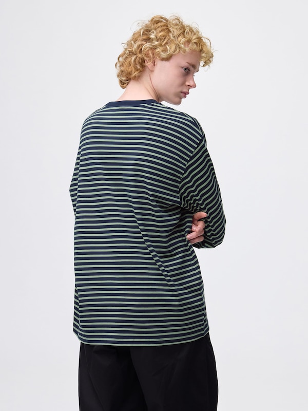 Heavy Weight Crew Neck T-Shirt | Stripe | Long
